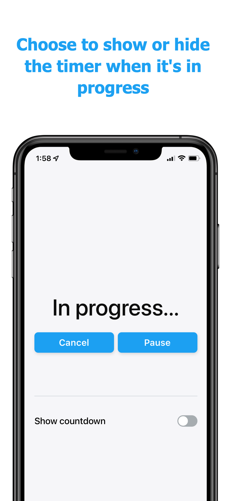 timer where you can hide countdown