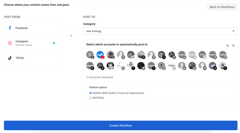 auto-post Instagram Reels where you are added as collaborator (not original creator) to YouTube and TikTok