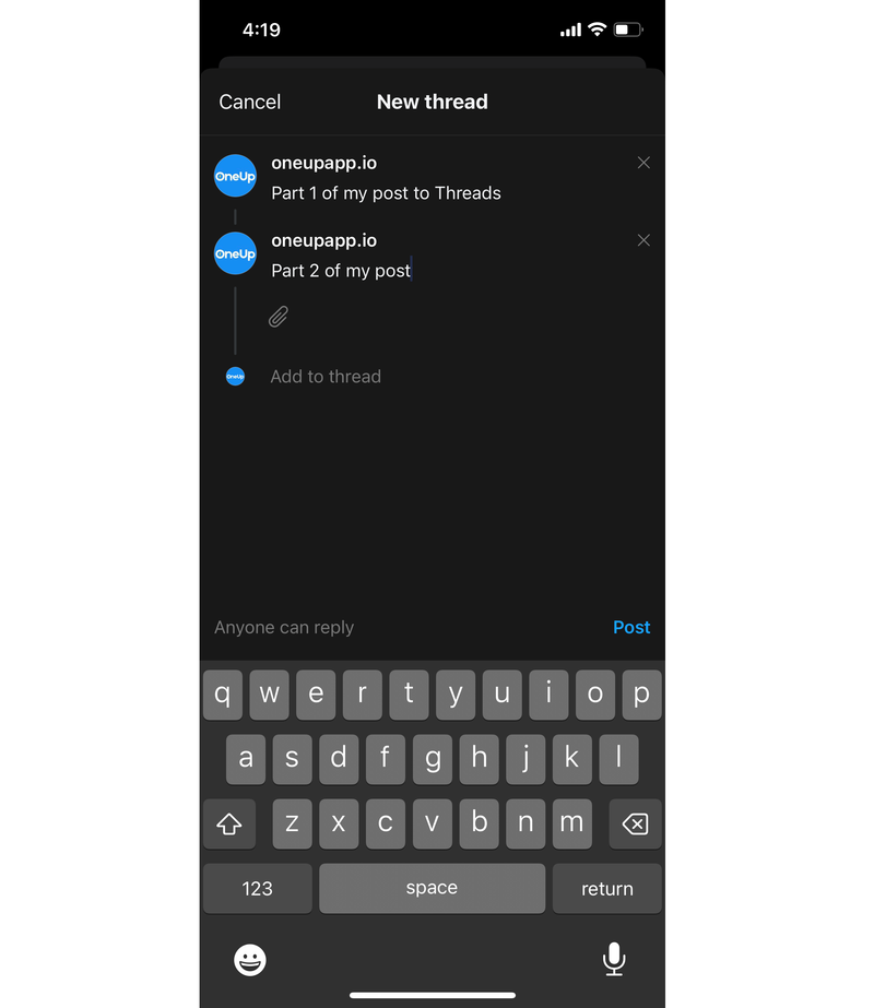 Threads character limit
