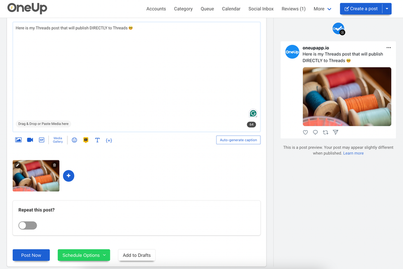 Schedule direct posts to threads