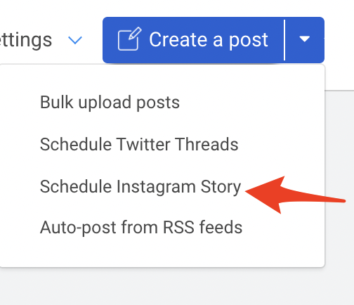 Schedule Instagram Stories