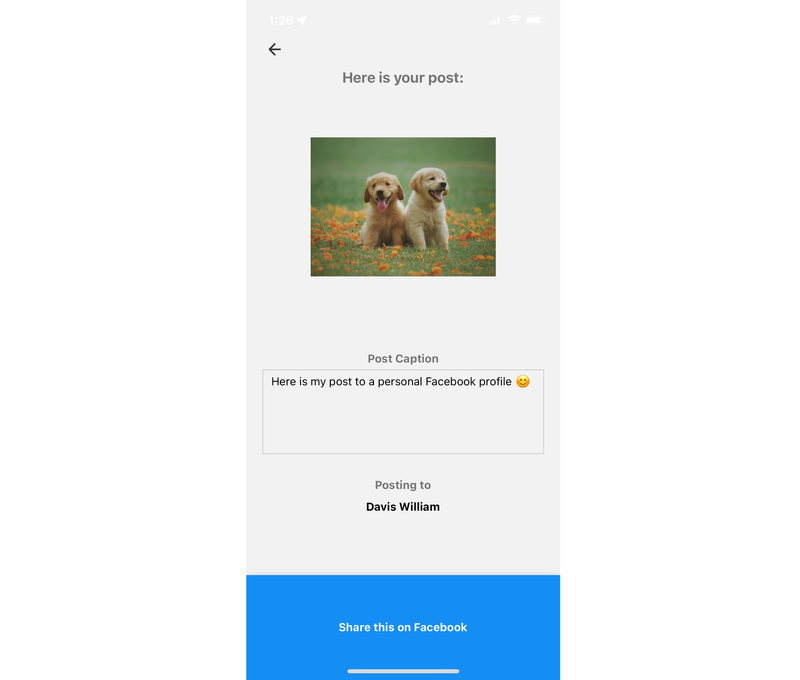 Personal profile scheduler for Facebook