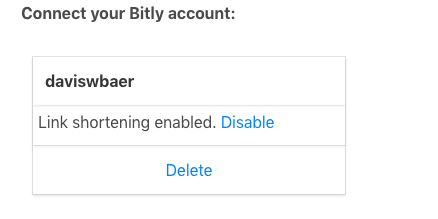 Bitly integration
