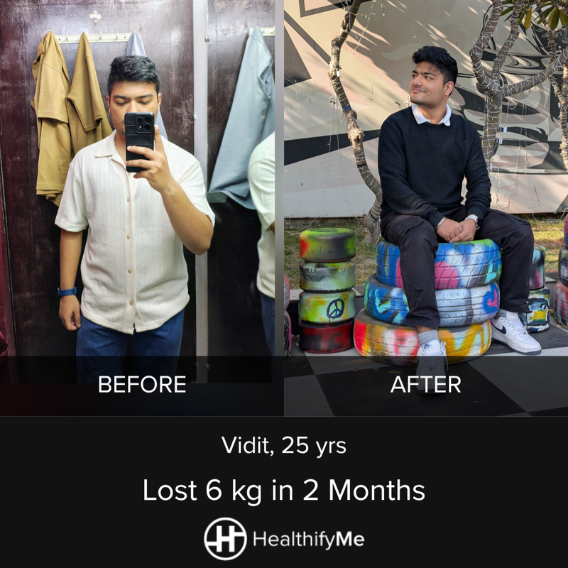 Delhi Dietitian Support Story: 6 kg Down in 2 Months