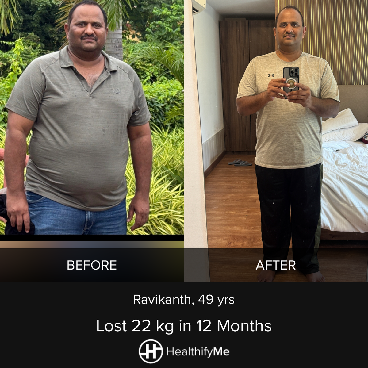 Gangur Transformation: 22 kg Down in 12 Months with Coach Guidance
